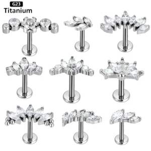 1PC g23 טיטניום labreping אוזניים טרגלוס שפתיים טבעת 6/8,עגיל לטבור,עגילים,עגילים לנשים צמוד לאוזן - AliExpress 36