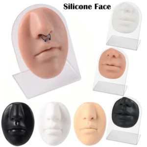 1pc סיליקון PC מודל קעקוע ניקב סימולציה תרגול סימולציה אף אדם פה חלק להציג את האף תכשיטי פירסינג עם מעמד - AliExpress 36