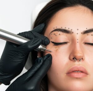 תמונה של פנים עם פירסינג ומכונה