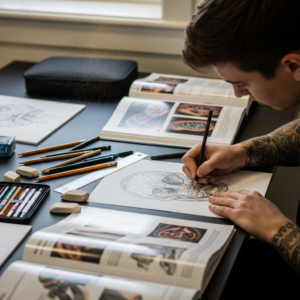 תלמיד במכינה לקורס קעקועים של TATTOOTLV