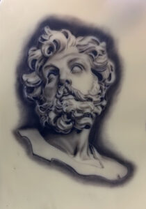 קעקוע על עור מזויף שבוצע במסגרת קורס קעקועים באקדמיית מאמא אינק